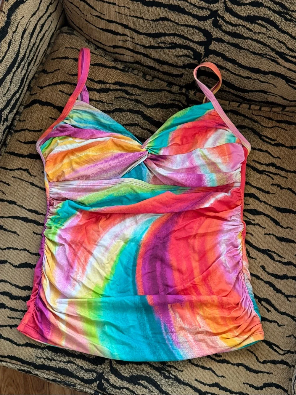 Bleu Rod Beattie Rainbow Multicolor Tankini Top